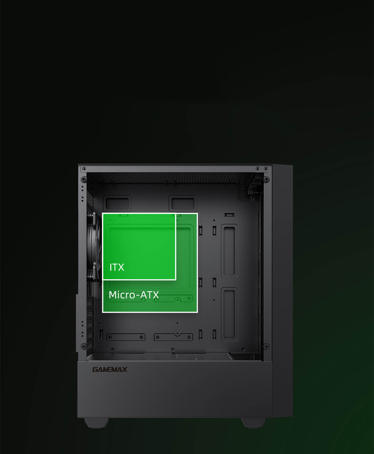 GAMEMAX Storm WH Black Micro-ATX Gaming Case